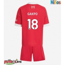 Camiseta Liverpool Cody Gakpo #18 Primera Equipación para niños 2025-26 manga corta (+ pantalones cortos)